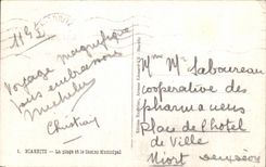 CPSM Biarritz La Plage et le Casino Municipal