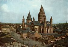 POSTAL MODERNA catedral de los Dom de Maguncia Rhin