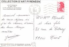 MODERN CARD Pau the Peak D Ossau and the Pyrenees Seen of the Boulevard of the Pyrenees