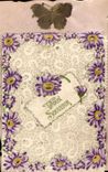 CPA Doux Souvenir Papillon 