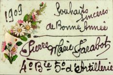 CPA Fantaisie Militaria Pierre Marie Farabot 4eme cie 5eme d artillerie