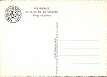 CPSM Pelerinage De N D De La Salette Vierge En Pleurs