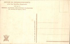 VINTAGE POSTCARD For the families dispersees Homm and children