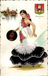 CPA Andalucia Femme folklore Costume Folklore