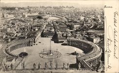 El panorama de Roma de la POSTAL de la VENDIMIA mas alla del citta presiono la cúpula pavimentada