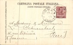 El panorama de Roma de la POSTAL de la VENDIMIA mas alla del citta presiono la cúpula pavimentada