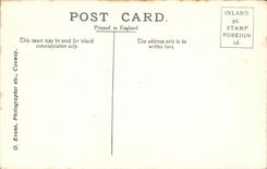 Castillo de Conway del oratorio de la reina S de la POSTAL de la VENDIMIA