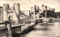 VINTAGE POSTCARD Conway Castle Bridge