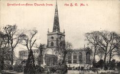 VINTAGE POSTCARD Stratford One Avon Church From the SE