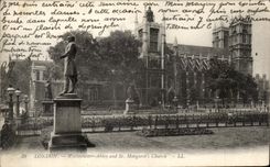 VINTAGE POSTCARD London Westminster Abbey and St Margaret S Church