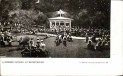 VINTAGE POSTCARD Summer Evening At Montpellier