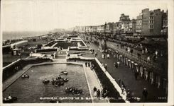 VINTAGE POSTCARD Sunken gadnes Boating Brighton pool