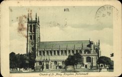 VINTAGE POSTCARD Church off St Mary Kingston Portsmouth