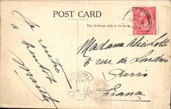 VINTAGE POSTCARD London The Large Hotel Trafalgar Public garden