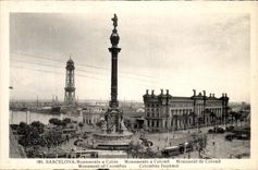 VINTAGE POSTCARD Barcelona Monumento has Colomb