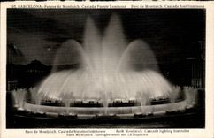 VINTAGE POSTCARD Barcelona Parc of Montjuich Cascades