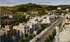 VINTAGE POSTCARD Barcelona Avenida del Tibidabo