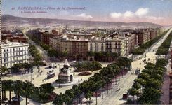 VINTAGE POSTCARD Barcelona Plasa of Universidad