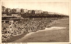 VINTAGE POSTCARD The Beach Marine Parades Brighton