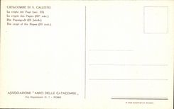 POSTAL Roma Catacomb di S Callisto de la VENDIMIA el dei Papi del cripta