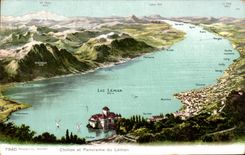 CPA Chillon et Panorama du Leman