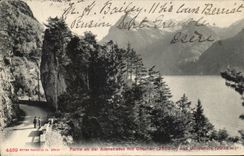 CPA Partie an Der Axenstrasse mit Gitschen und Urirotstock