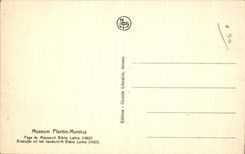 Pagina U Biblia manuscrito Latina 1402 de Plantin Moretus del museo de la POSTAL de la VENDIMIA