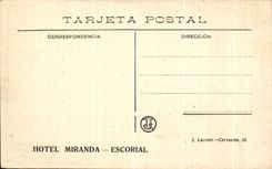 Desde y Romeral del EL Escorial Vista General del Monasterio de la POSTAL de la VENDIMIA