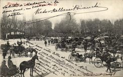 POSTAL Firenze Piezzle LED de la VENDIMIA con referencia a caballos de los birlochos