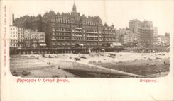 VINTAGE POSTCARD Metropolis Large Brighton Hotels
