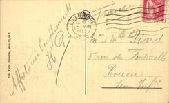 La POSTAL Bruselas de la VENDIMIA que la grande pone la parte meridional es Maison de la bolsa de accion la colina