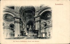 VINTAGE POSTCARD London St Paul S Cathedral Choir and Aisles