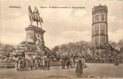 VINTAGE POSTCARD Duisburg Kaiser Wilhelm Denkmal NR Wasserturm