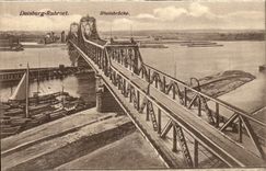 VINTAGE POSTCARD Duisburg Ruhrot Rheinbrucke