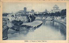 POSTAL Roma de la VENDIMIA el Tevere E L Tiberina aislado