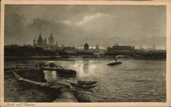 Auf Maguncia de Blick de la POSTAL de la VENDIMIA