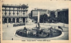 POSTAL Roma Plazza Esedra Fontana Della Naiadi de la VENDIMIA