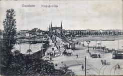 VINTAGE POSTCARD Mannheim Friedrichbrucke