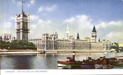 MODERN CARD London The House Off Parliament Boats