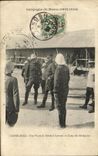 VINTAGE POSTCARD Casablanca a Visit da General Lyautey with the Camp of the Senegaleses Countryside of Morocco 1907 1908 Militaria