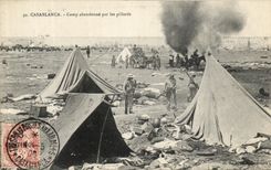 VINTAGE POSTCARD Casablanca Camp gives up by the Campagne plunderers of Morocco 1907 1908 Militaria