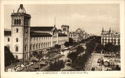 VINTAGE POSTCARD Barcelona Fixes of the Cortes Gran Via