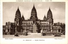 VINTAGE POSTCARD Paris Fair colonial international Paris 1931 Temple D Angkor Vat Principal Frontage