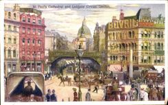 VINTAGE POSTCARD St Paul S Cathedral and Ludgate Circus London