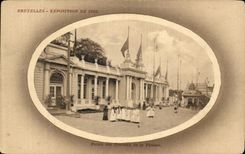 VINTAGE POSTCARD Brussels Fair Of 1910 Palates of work of the woman