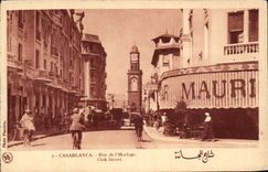 CPA Casablanca La rue de Horloge Clok Street 