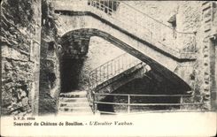 VINTAGE POSTCARD To remember of the Castle of Bubble L Vauban Staircase