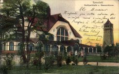 VINTAGE POSTCARD Remscheid Stadtparkhalle U Bismarckturm