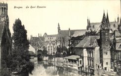 VINTAGE POSTCARD Bruges the quay Rosary
