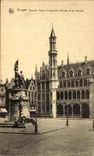 VINTAGE POSTCARD Bruges Nouvellie Posts and Breydel Monument and of Coninck